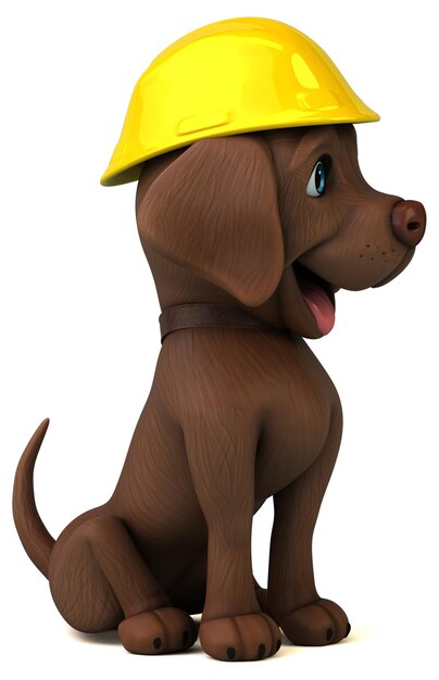 Leuke 3D cartoon witte Labrador retriever