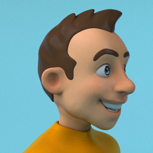 Leuke 3D gele stripfiguur