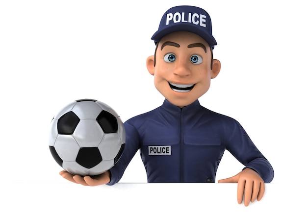 Leuke 3D illustratie van een cartoon politieagent