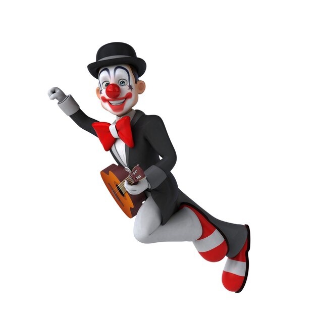 Leuke 3D illustratie van een leuke clown