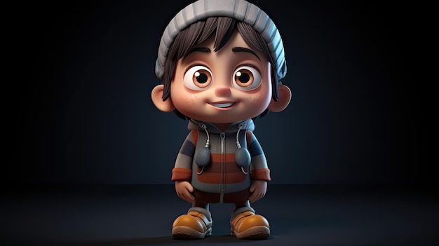 Leuke 3D jongen cartoon personage