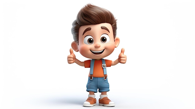 Leuke 3D jongen cartoon personage