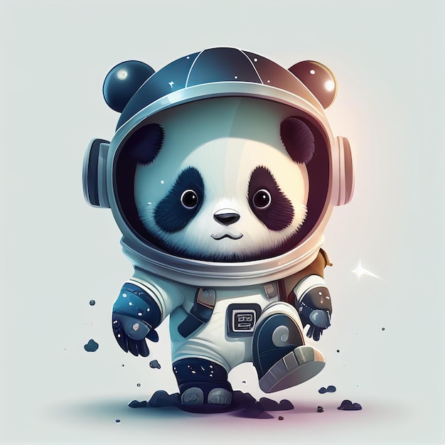 Leuke 3d panda-astronaut Generatieve AI