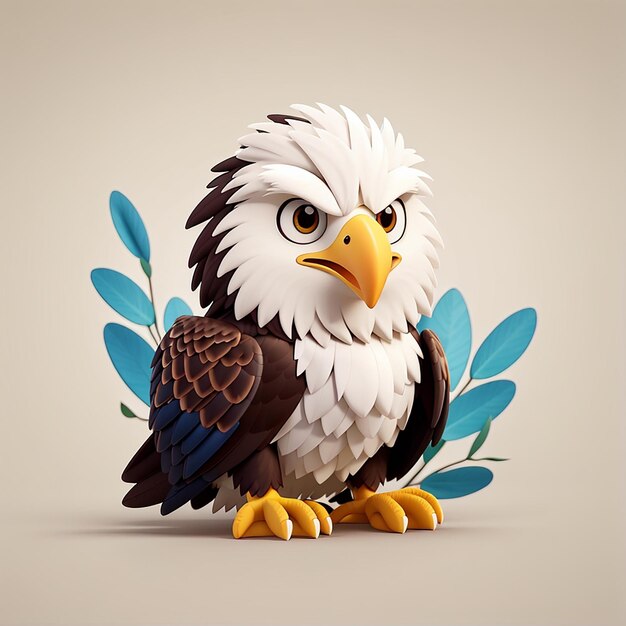 Leuke adelaar vogel cartoon vector icoon illustratie dier natuur icoon concept geïsoleerde premium vector