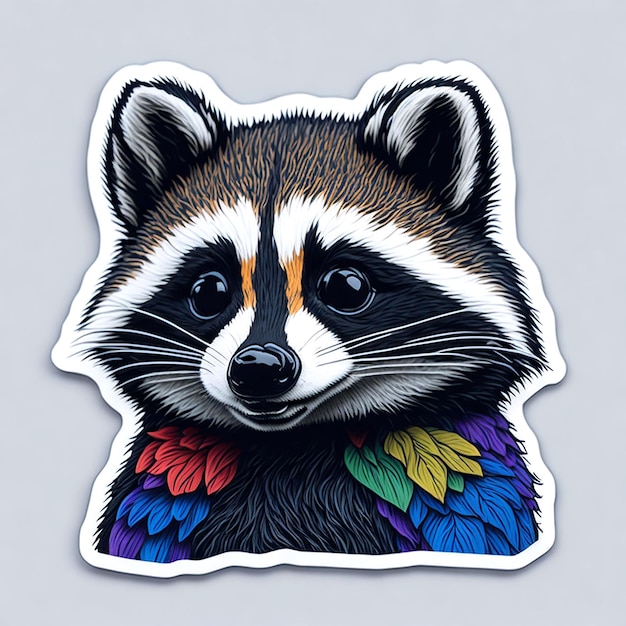 Leuke animal sticker illustratie op witte achtergrond