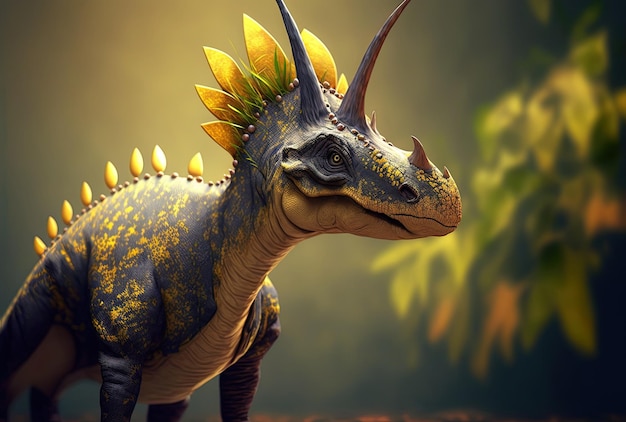 Leuke animatie van een parasaurolophus dinosaurus