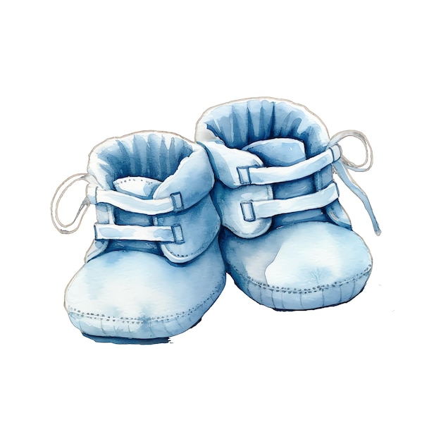Leuke aquarel baby schoenen illustratie