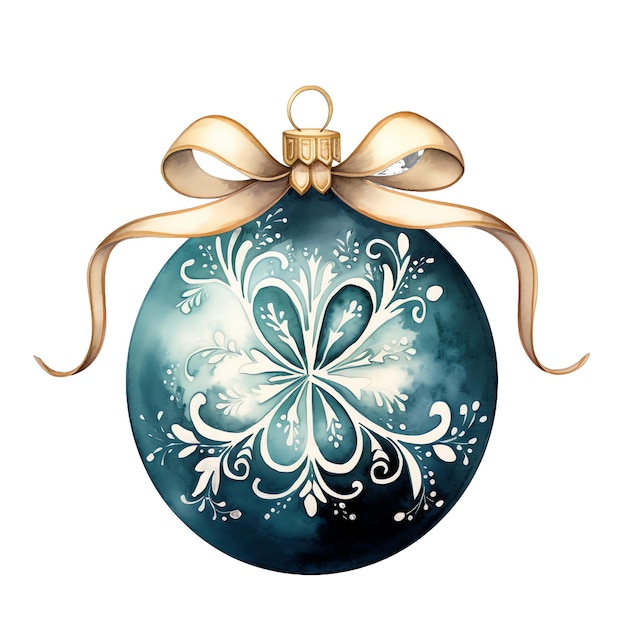 Leuke aquarel kerstboom decoratie ornament illustratie voor kerstmis