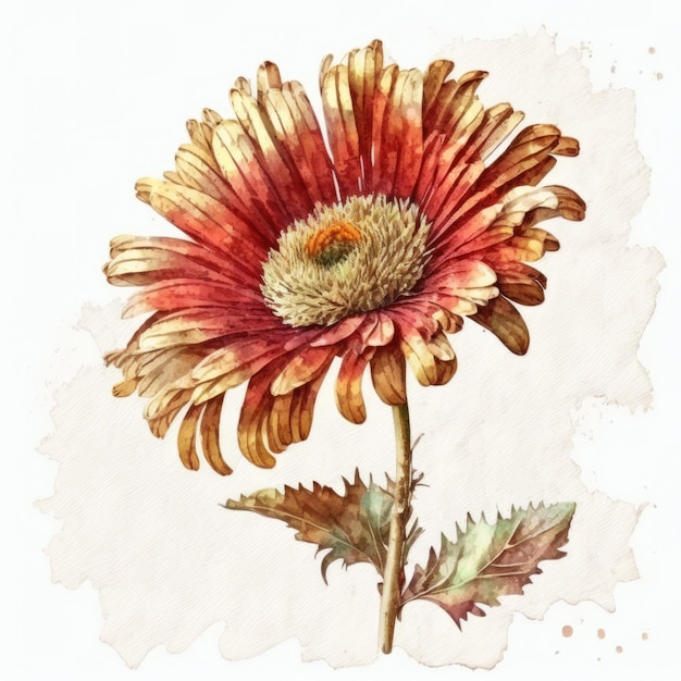 Leuke aquarel natuurlijke bloem illustratie generatieve AIxD