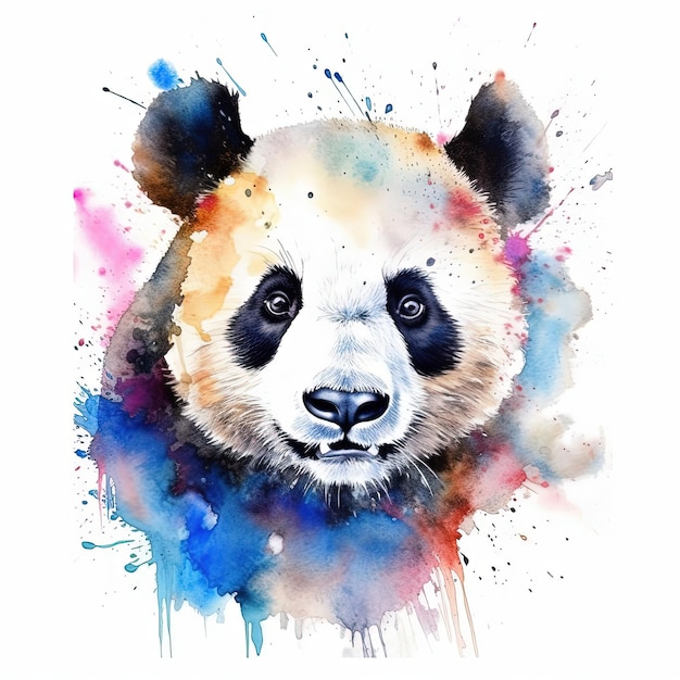 Leuke aquarel panda illustratie AI GenerativexA