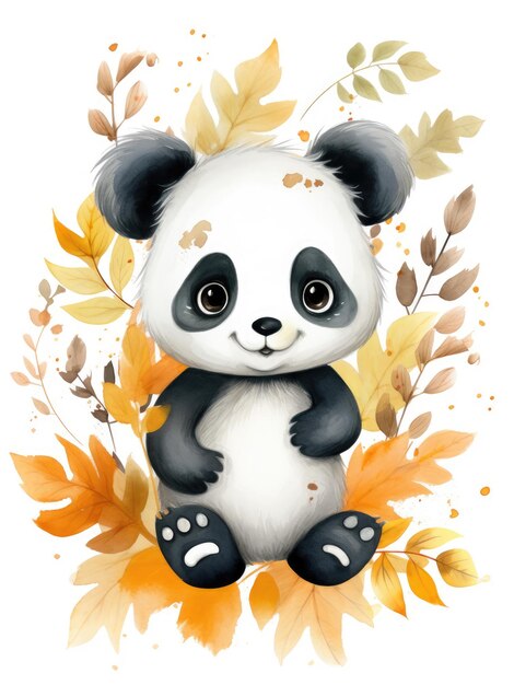 Leuke aquarel panda illustratie voor kinderen