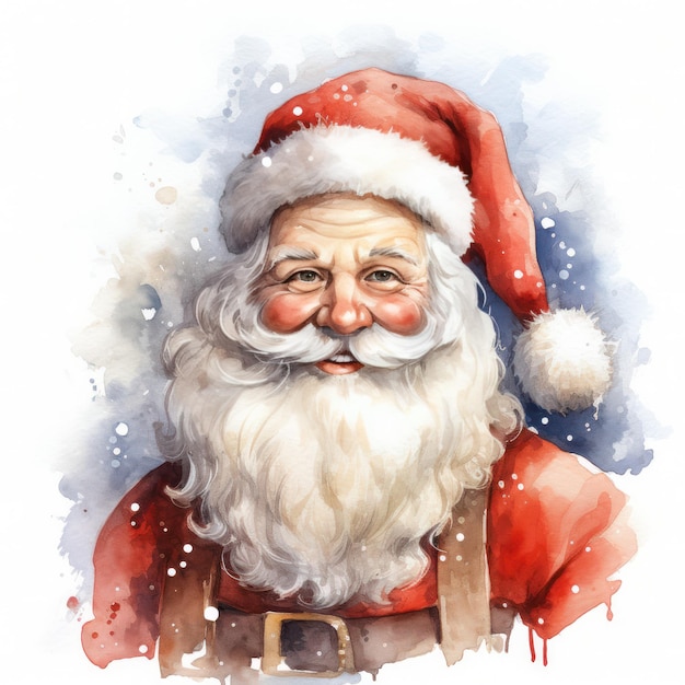 Leuke aquarel Santa illustratie AI GenerativexA