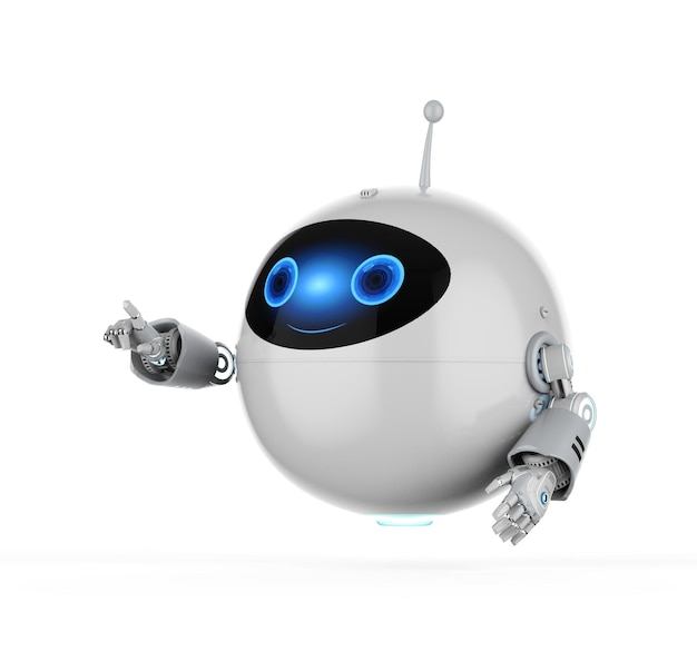 Leuke assistent kunstmatige intelligentie robot geen beenvingerpunt