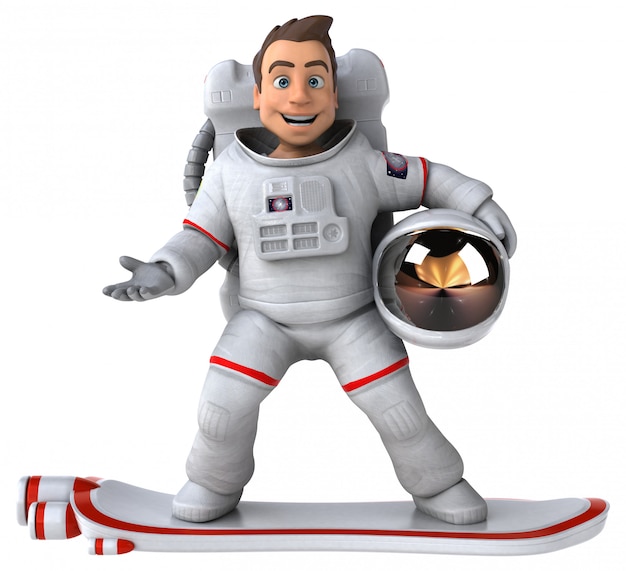 Leuke astronaut karakter - 3d illustratie