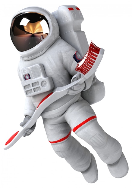 Leuke astronaut karakter - 3d illustratie