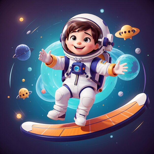 Leuke astronaut met baby shiba inu hond huisdier cartoon vector icoon illustratie wetenschap dier plat