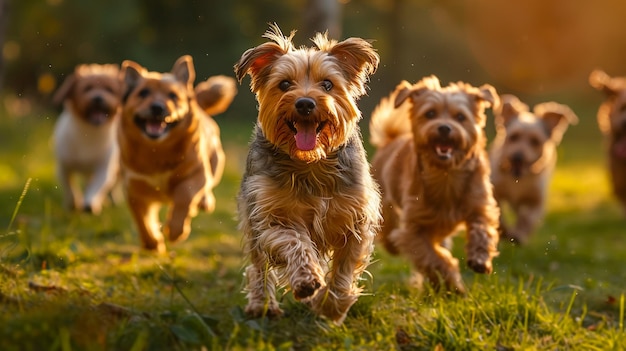 Leuke Australische herdershond border collie die loopt met Parson Russell Terrier en Jack Russell Terrier puppy