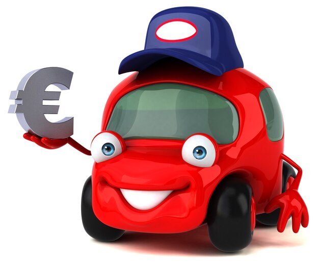 Leuke auto - 3d-personage