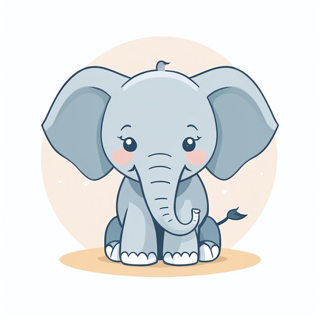 Foto leuke baby olifant cartoon illustratie