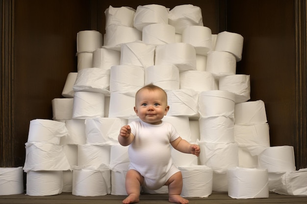 Leuke baby papieren muur