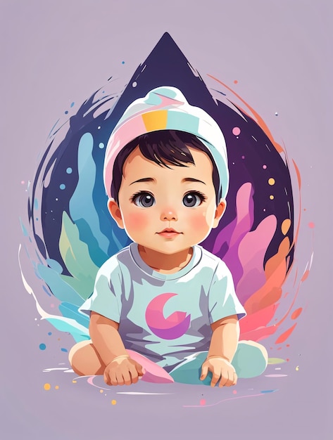 Leuke babyvector in pastelkleurillustratie