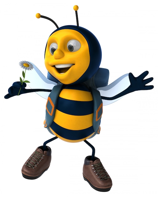 Leuke backpacker bee animatie