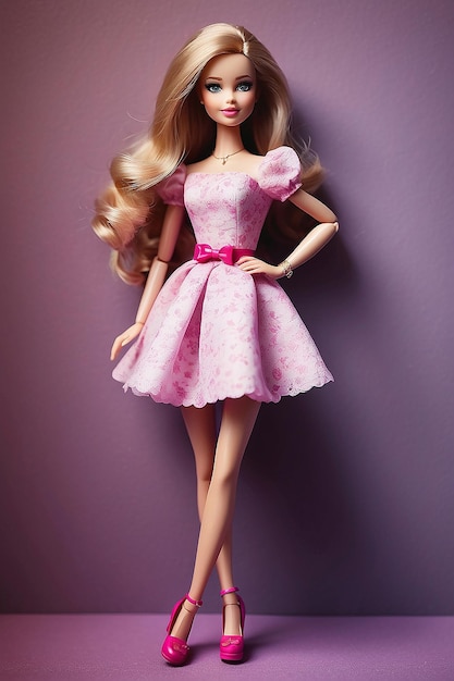 Foto leuke barbie-pop met verschillende stijl en aankleedstijl