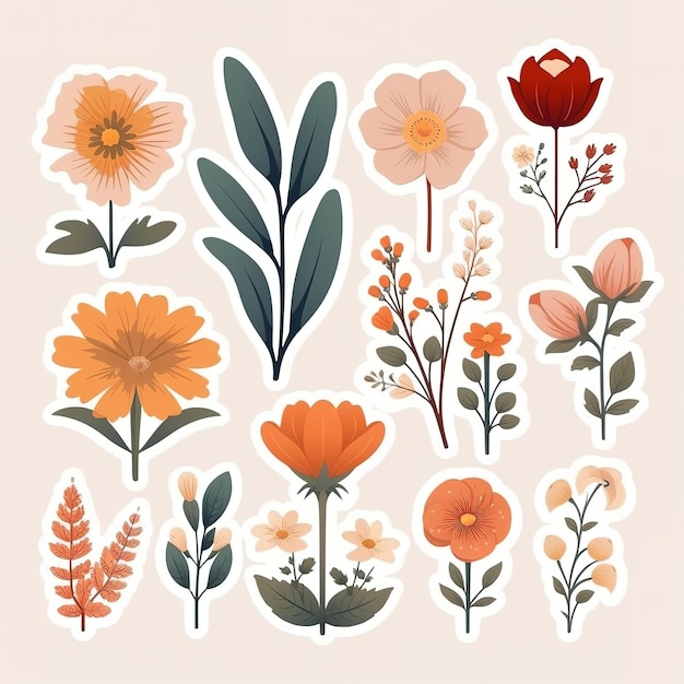 Leuke bloemen sticker