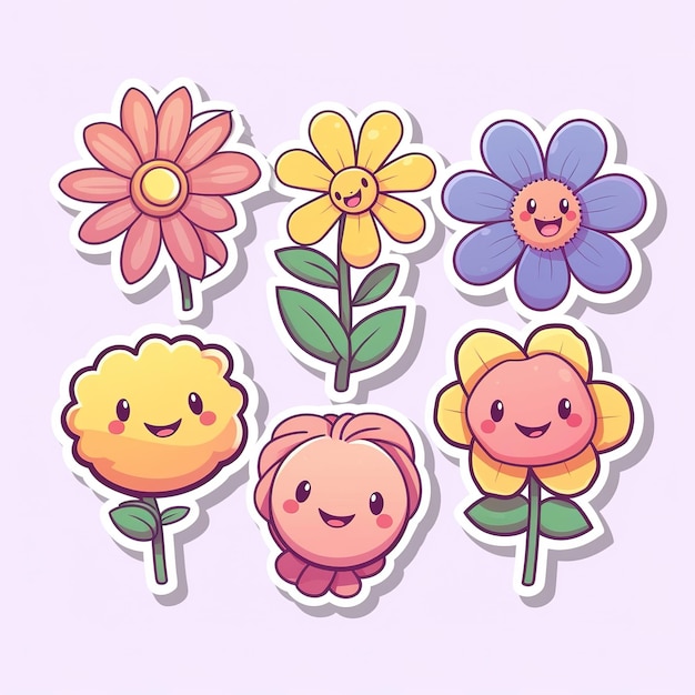 Leuke bloemen sticker