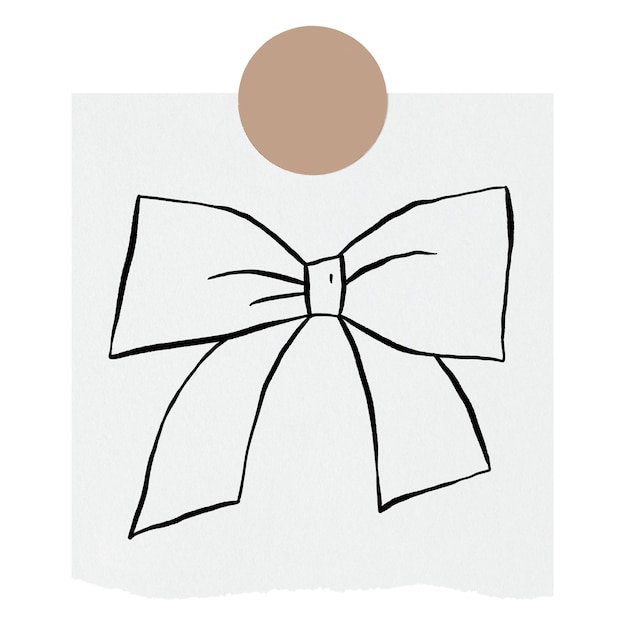 Leuke boog png sticker doodle briefpapier doorzichtige achtergrond