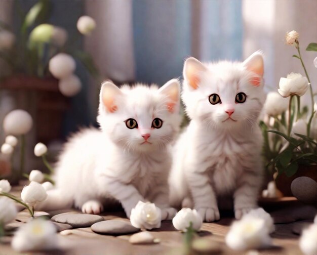Leuke bruine witte katten.