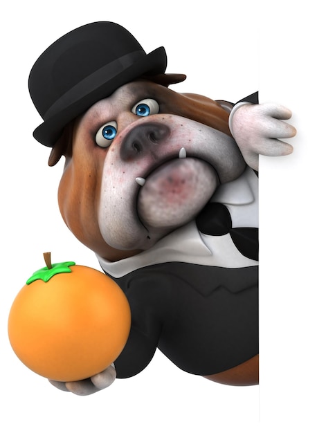 Leuke bulldog 3D illustratie