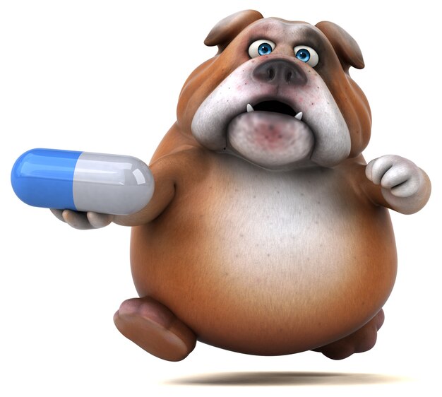 Leuke bulldog - 3D-personage