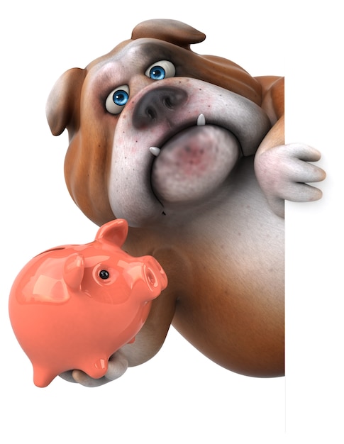 Leuke bulldog - 3D-personage