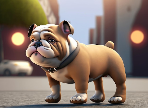 Foto leuke bulldog 3d personage