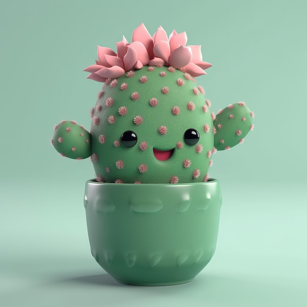 Leuke Cactus 3d Render