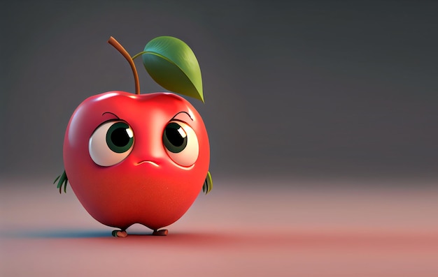 Foto leuke cartoon apple character generatieve ai