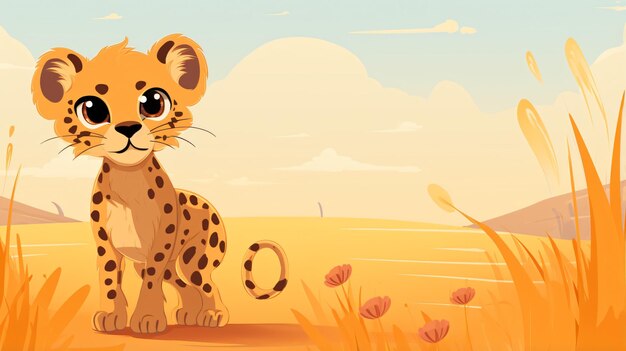 Leuke cartoon Cheetah Banner met ruimte voor kopieën