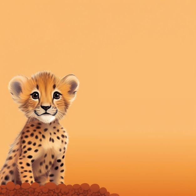 Leuke Cartoon Cheetah met Kopie Ruimte Banner Generatieve AI