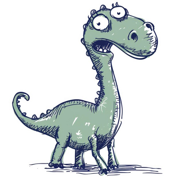 Leuke cartoon dinosaurus tekenstijl
