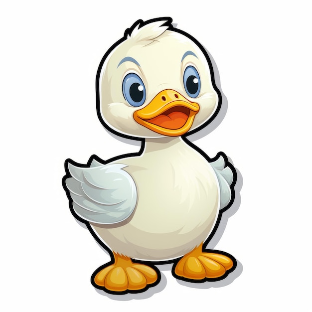 Leuke Cartoon Duck Sticker Witte achtergrond Dullcore Duckcore