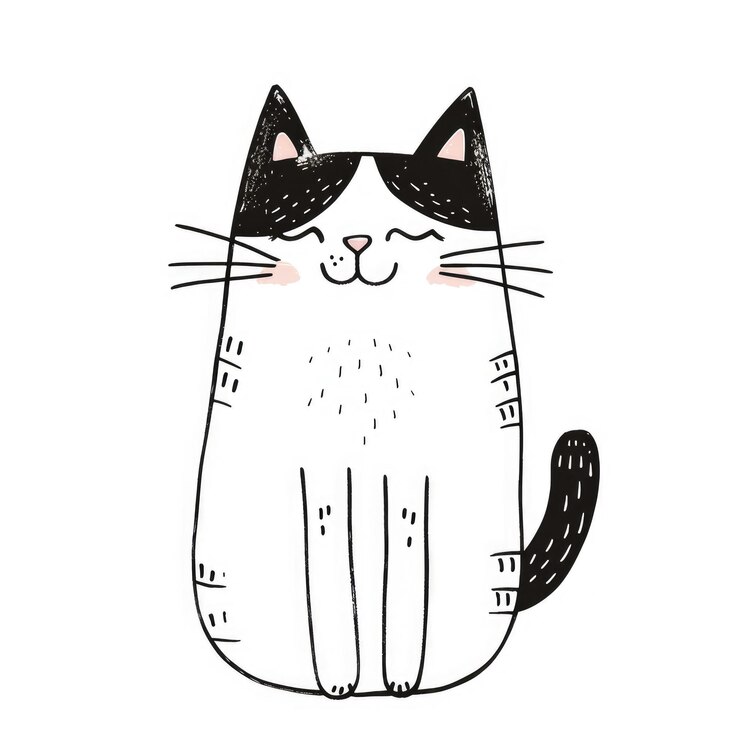 Foto leuke cartoon katten tekenstijl