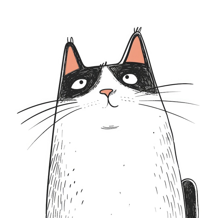 Foto leuke cartoon katten tekenstijl