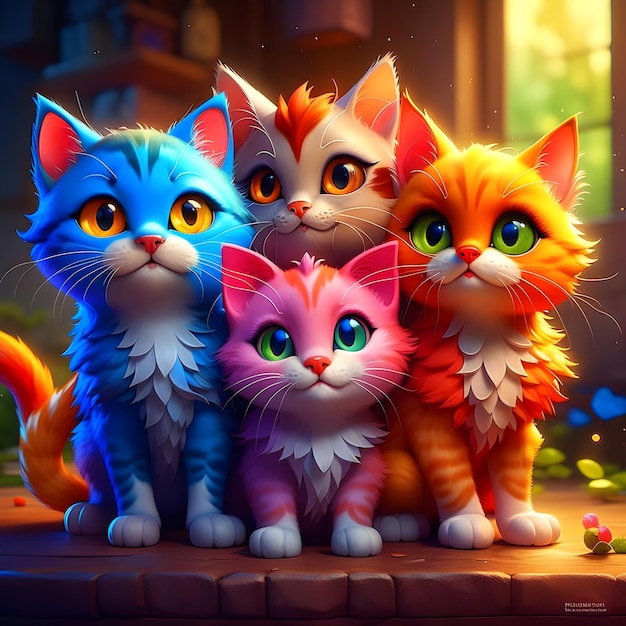 Leuke cartoon kittens.