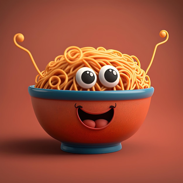 Leuke Cartoon Kom Spaghetti