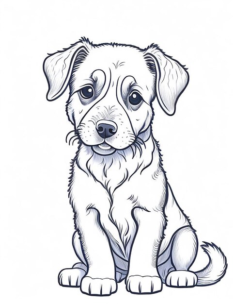 Leuke Cartoon puppy en hond Illustraton