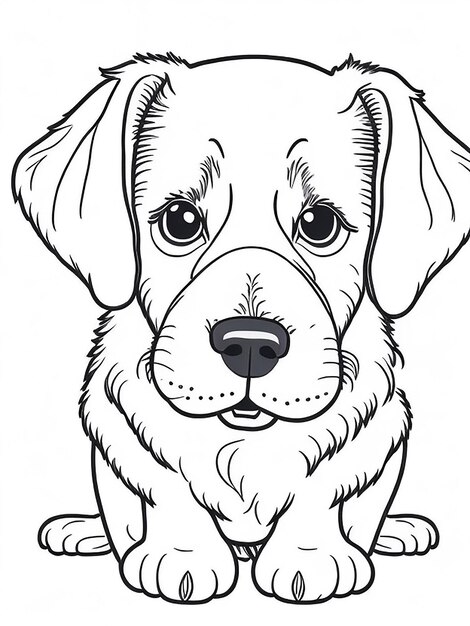 Leuke Cartoon puppy en hond Illustraton