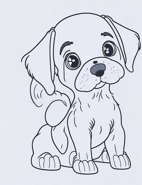 Leuke Cartoon puppy en hond Illustraton