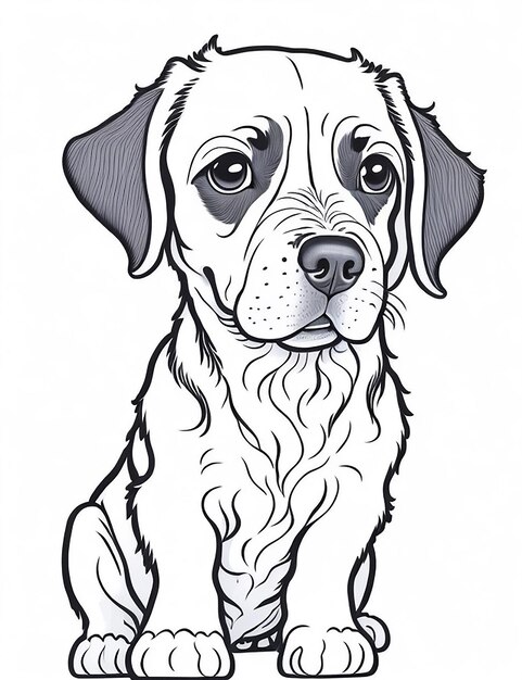 Leuke Cartoon puppy en hond Illustraton