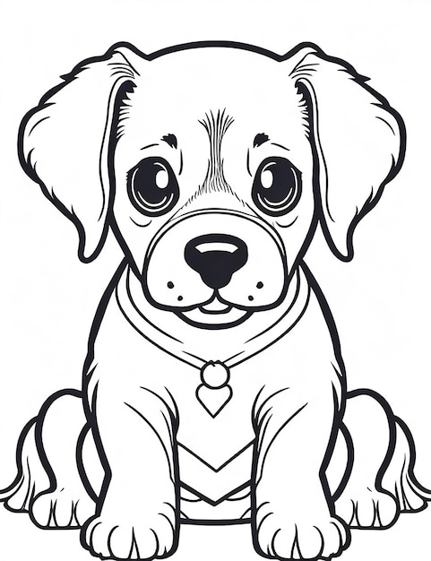 Leuke Cartoon puppy en hond Illustraton